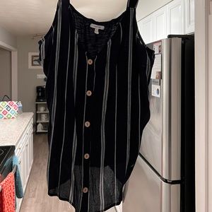 navy striped dressy tank